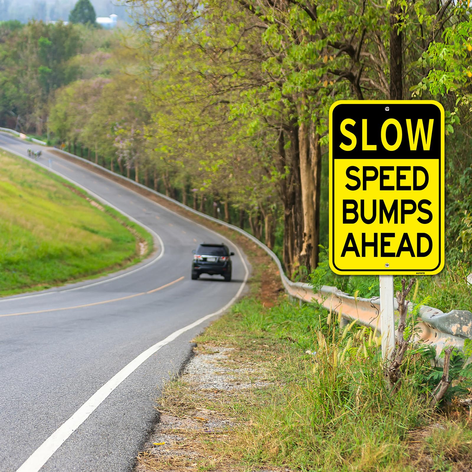 Amazon.com: Speed Bumps Ahead Sign 2 Pack, Slow Down Sign, 18 x 12